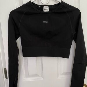 Gymshark Women's Black Long Sleeve Crop Top